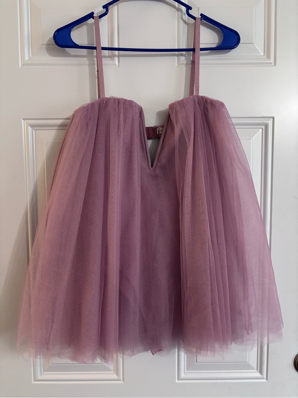 Free People Mauve Tulle Bodysuit with Spaghetti Straps